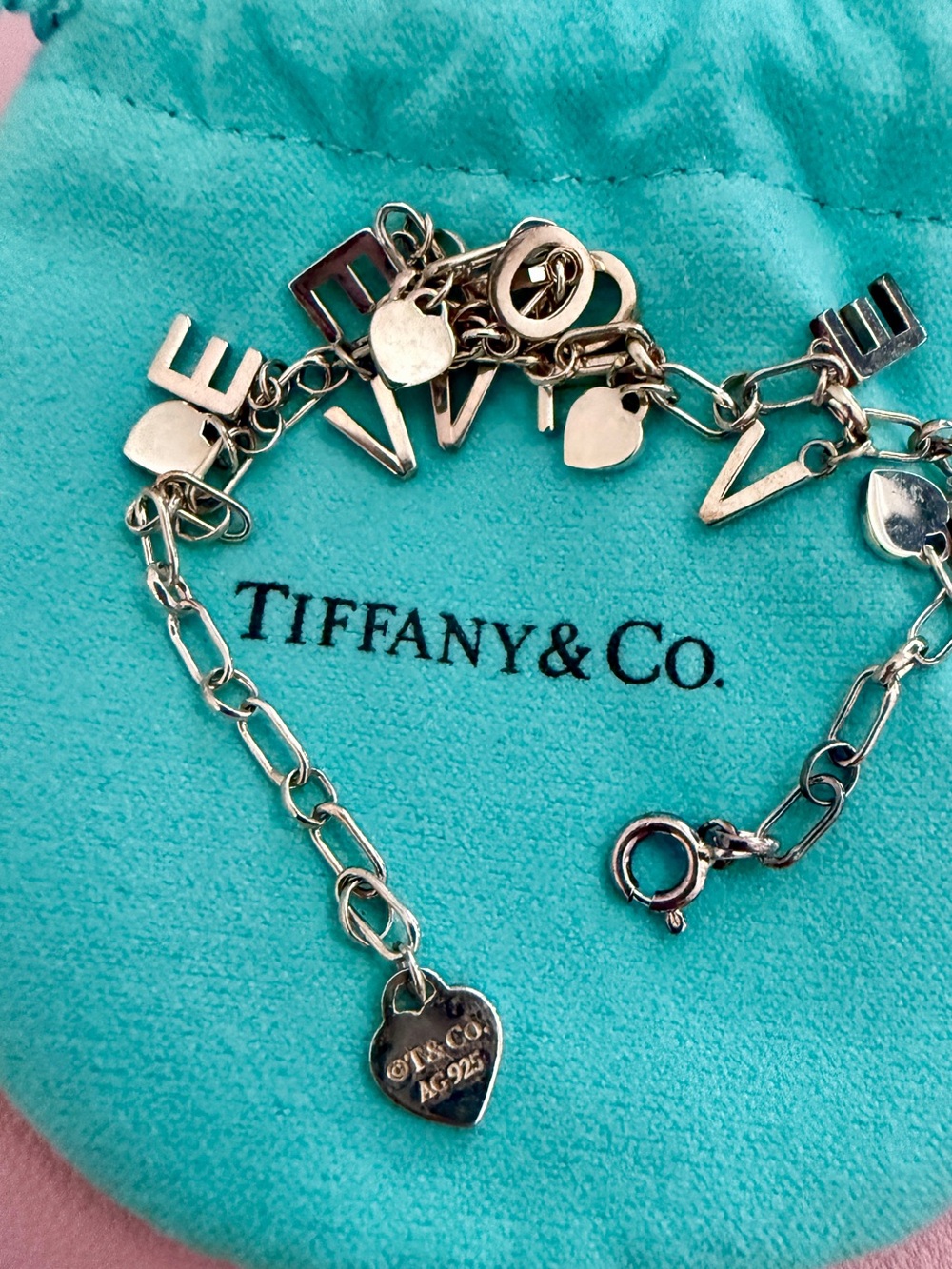 Tiffany & Co LOVE LOVE LOVE Bracelet, Sterling Silver, New, Love Collection - Picture 4 of 4